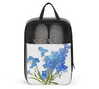 Borsa per scarpe da golf semplice con fiore blu per uso quotidiano da viaggio, anti-polvere, custodia per scarpe da golf