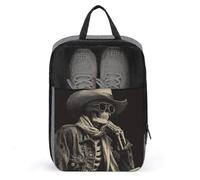 Borsa per scarpe da golf vintage con scheletro da cowboy, cappello western, per viaggi, uso quotidiano, anti-polvere, porta scarpe da golf