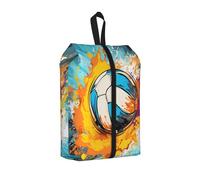 Borsa per scarpe da pallavolo arcobaleno da viaggio, resistente all'acqua, con manico con cerniera, custodia leggera per valigia e palestra, si ripiega piatta per l'imballaggio, Pallavolo Arcobaleno