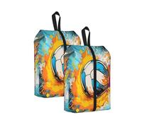 Borsa per scarpe da pallavolo arcobaleno da viaggio, resistente all'acqua, con manico con cerniera, custodia leggera per valigia e palestra, si ripiega piatta per l'imballaggio, Pallavolo Arcobaleno