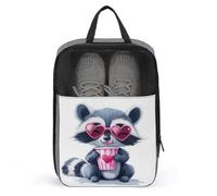 Borsa per scarpe da sole a forma di cuore con procione, per viaggi, uso quotidiano, anti-polvere, custodia per scarpe da golf