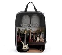 Borsa per scarpe da viaggio, borsa per scarpe con stampa chitarra e basso, borse per scarpe da uomo e donna, stile unico, moderno