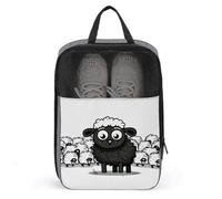 Borsa per scarpe da viaggio, borsa per scarpe con stampa di pecore bianche e nere, organizer portatile, utilizzabile per viaggi e conservazione quotidiana, stile, taglia unica, moderna