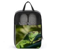 Borsa per scarpe da viaggio, borsa per scarpe con stampa lucertola verde, borse per scarpe da esterno con cerniera, borsa per scarpe da uomo e donna, stile, taglia unica, moderna
