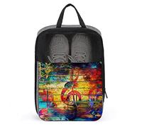 Borsa per scarpe da viaggio carina, nota musicale vintage Borsa per scarpe da viaggio portatile traspirante impermeabile con cerniera, Borsa per scarpe da viaggio Borsa per scarpe per uomo Donna Pale