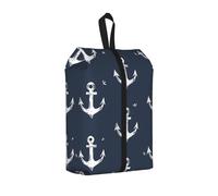 Borsa per scarpe da viaggio con ancora nautica, resistente all'acqua, con manico con cerniera, custodia leggera per valigia e palestra, si ripiega piatta per l'imballaggio, Ancora Nautica, 22 x 12 x