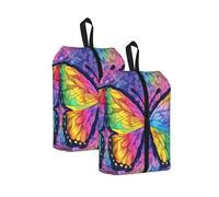 Borsa per scarpe da viaggio con farfalla arcobaleno, colorata, resistente all'acqua, con manico con cerniera, custodia leggera per valigia e palestra, si ripiega piatta per l'imballaggio, Farfalla
