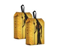 Borsa per scarpe da viaggio con geroglifici dell'antico Egitto, etnica, resistente all'acqua, con manico con cerniera, custodia leggera per valigia e palestra, si ripiega piatta per l'imballaggio