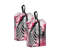 Borsa per scarpe da viaggio con motivo astratto zebrato, resistente all'acqua, con manico con cerniera, custodia leggera per valigia e palestra, si ripiega piatta per l'imballaggio, Astratto Zebra A