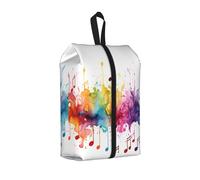 Borsa per scarpe da viaggio con note musicali, resistente all'acqua, con manico con cerniera, custodia leggera per valigia e palestra, si ripiega piatta per l'imballaggio, Musica Arte, 22 x 12 x 42 cm