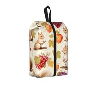 Borsa per scarpe da viaggio con scoiattolo e bacche d'uva, graziosa volpe, resistente all'acqua, con manico con cerniera, custodia leggera per valigia e palestra, si ripiega piatta per l'imballaggio