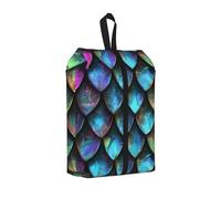 Borsa per scarpe da viaggio con stampa 3D a forma di scaglie di drago, borsa portatile con chiusura a cerniera, unisex, leggera, organizer per scarpe per viaggi, uso domestico, 1 pezzo