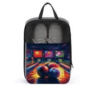 Borsa per scarpe da viaggio, con stampa di palle da bowling, organizer portatile per scarpe da utilizzare per viaggi e conservazione quotidiana, stile, taglia unica, moderno
