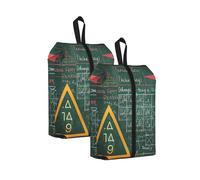 Borsa per scarpe da viaggio, con stampa di parole e lezioni di matematica, con chiusura a cerniera, unisex, leggera, organizer per scarpe per viaggi, uso domestico, 2 pezzi