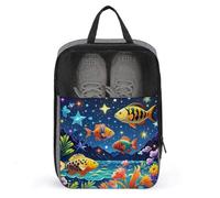 Borsa per scarpe da viaggio con stelle e pesce, organizer per scarpe da golf con cerniera, sacchetti per la polvere per scarpe da uomo e da donna, custodia per scarpe da viaggio, impermeabili, borse