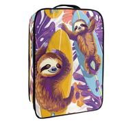 Borsa per scarpe da viaggio,custodia per scarpe portatile impermeabile,Bradipo tropicale del fumetto del surf