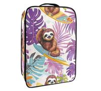 Borsa per scarpe da viaggio,custodia per scarpe portatile impermeabile,Bradipo tropicale del fumetto del surf