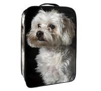 Borsa per scarpe da viaggio,custodia per scarpe portatile impermeabile,Cane bianco carino Bichon Frise