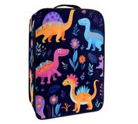 Borsa per scarpe da viaggio,custodia per scarpe portatile impermeabile,dinosauro del fumetto fiore colorato