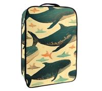Borsa per scarpe da viaggio,custodia per scarpe portatile impermeabile,Modello animale di arte balena