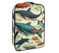 Borsa per scarpe da viaggio,custodia per scarpe portatile impermeabile,Modello animale di arte balena