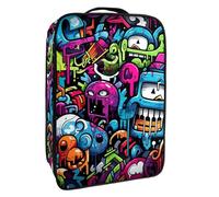 Borsa per scarpe da viaggio,custodia per scarpe portatile impermeabile,Modello colorato mostro di arte dei graffiti