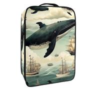 Borsa per scarpe da viaggio,custodia per scarpe portatile impermeabile,Modello di arte animale balena acquerello