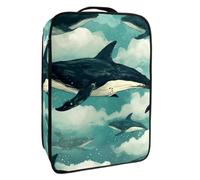 Borsa per scarpe da viaggio,custodia per scarpe portatile impermeabile,Modello di arte animale balena acquerello