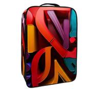 Borsa per scarpe da viaggio,custodia per scarpe portatile impermeabile,Modello di arte astratta lettera colorata