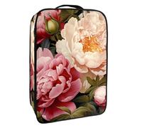 Borsa per scarpe da viaggio,custodia per scarpe portatile impermeabile,Modello di arte del fiore di peonia pianta colorata