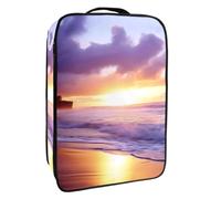 Borsa per scarpe da viaggio,custodia per scarpe portatile impermeabile,Modello viola del paesaggio del cielo della spiaggia