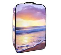 Borsa per scarpe da viaggio,custodia per scarpe portatile impermeabile,Modello viola del paesaggio del cielo della spiaggia