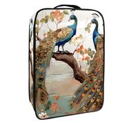 Borsa per scarpe da viaggio,custodia per scarpe portatile impermeabile,pavone delle coppie dell'albero della foresta