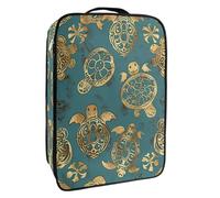 Borsa per scarpe da viaggio,custodia per scarpe portatile impermeabile,Stile etnico Tartaruga di mare dorata