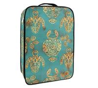 Borsa per scarpe da viaggio,custodia per scarpe portatile impermeabile,Stile etnico Tartaruga di mare dorata