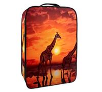 Borsa per scarpe da viaggio,custodia per scarpe portatile impermeabile,Tramonto animale della giraffa dell'Africa