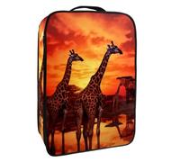 Borsa per scarpe da viaggio,custodia per scarpe portatile impermeabile,Tramonto animale della giraffa dell'Africa