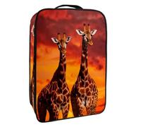 Borsa per scarpe da viaggio,custodia per scarpe portatile impermeabile,Tramonto animale della giraffa dell'Africa