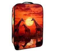 Borsa per scarpe da viaggio,custodia per scarpe portatile impermeabile,Tramonto animale della giraffa dell'Africa