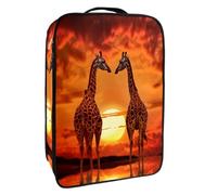 Borsa per scarpe da viaggio,custodia per scarpe portatile impermeabile,Tramonto animale della giraffa dell'Africa