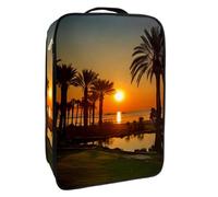 Borsa per scarpe da viaggio,custodia per scarpe portatile impermeabile,vista sulla terraferma dell'erba del tramonto della spiaggia