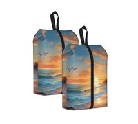 Borsa per scarpe da viaggio Hawaii Sea Beach Sunset Ocean resistente all'acqua con manico con cerniera, custodia leggera per valigia e palestra, pieghevole per imballaggio, Hawaii Sea Beach, 22 x 12 x