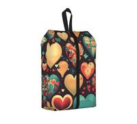 Borsa per scarpe da viaggio, impermeabile, 3 in 1, con cuori, per scarpe da ginnastica