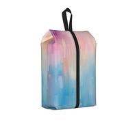 Borsa per scarpe da viaggio, moderna, resistente all'acqua, con manico con cerniera, custodia leggera per valigia e palestra, si ripiega piatta per l'imballaggio, Arte colorata, 22 x 12 x 42 cm, Arte