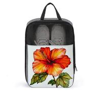 Borsa per scarpe in vetro colorato ibisco rosso per uso quotidiano da viaggio anti-polvere porta scarpe da golf