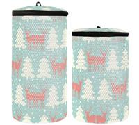 Borsa per scarpe per lavatrice Borsa per scarpe da ginnastica Confezione da 2 sacchetti per la lavanderia per lavatrice Scarpe Borsa per lavatrice Borsa per lavatrice Renne e alberi di Natale pini,