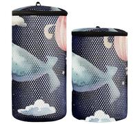 Borsa per scarpe per lavatrice confezione da 2 scarpe da ginnastica Borsa per il bucato Nuvole Balena Hot Air Ballon Modello Borsa per scarpe di lavaggio Scarpe a rete Borsa per la biancheria, Nuvole