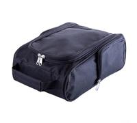 Borsa per scarpe per mazze da golf, in tessuto resistente 600D, con prese d'aria laterali, per tacchetti da calcio, rugby, palestra, kit da viaggio, colore argento, 34 x 23 x 14 cm (nero)