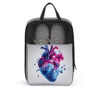 Borsa per scarpe poligonale esagonale arte del cuore per viaggi uso quotidiano custodia antipolvere porta scarpe da golf