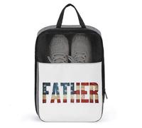 Borsa per scarpe rustica con scritta in inglese "Father American Flag Pattern", per viaggi, uso quotidiano, anti-polvere, porta scarpe da golf